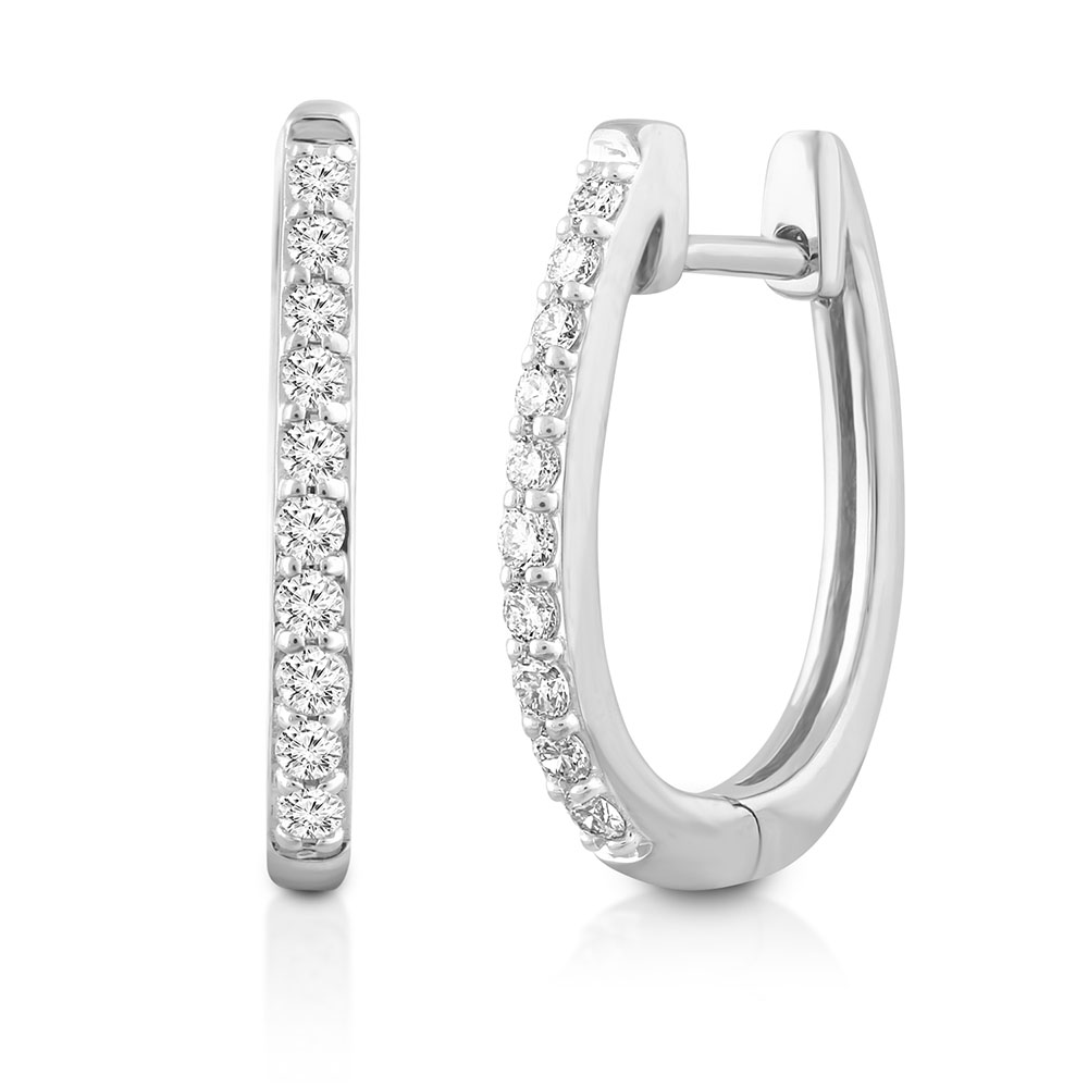 0.25ct TDW Huggies Earrings in 9k White Gold - Crown Family Jewellers