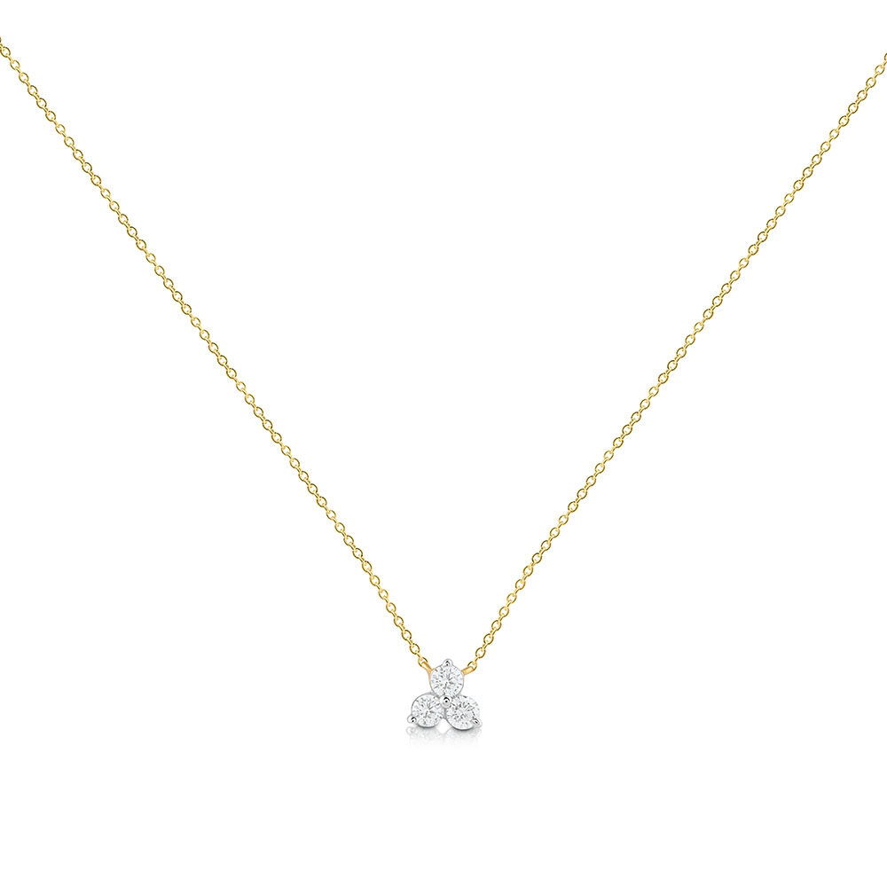 18kt white gold rhodium-plated trilogy necklace with princess cut diamonds  - Artlinea S.r.l.