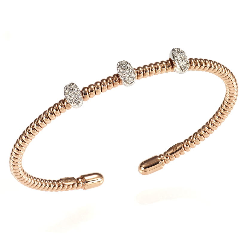 Gival Bangle in 18ct Rose Gold with 0.36ct Diamonds - Crown Family ...
