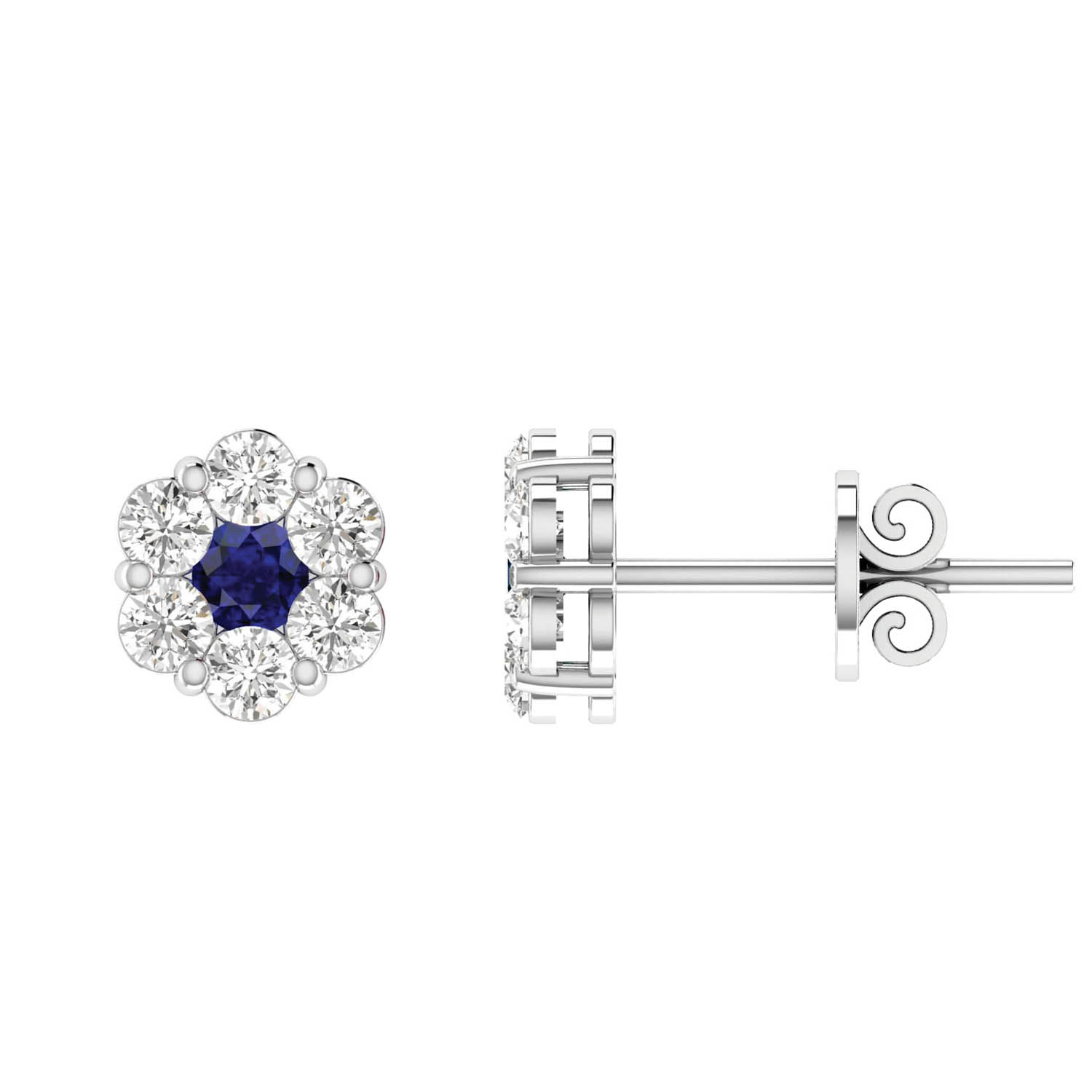 Sapphire and white store gold earrings