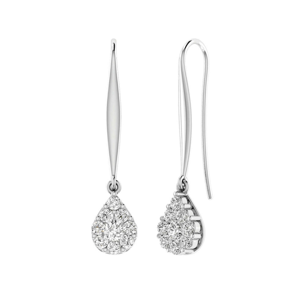 Diamond earrings drop on sale style