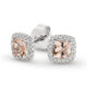 Morganite Stud Earrings with 0.09ct Diamonds in 9K White Gold