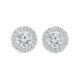Halo Stud Earrings with 0.50ct Diamonds in 9k White Gold