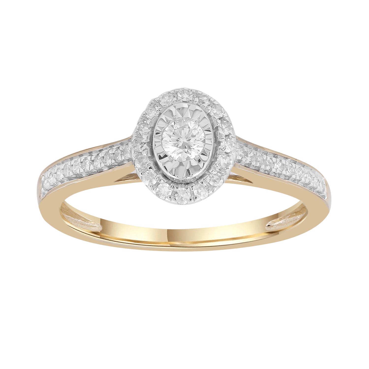 Cluster Ring with 0.25ct Diamonds in 9K Yellow Gold - Crown Family ...