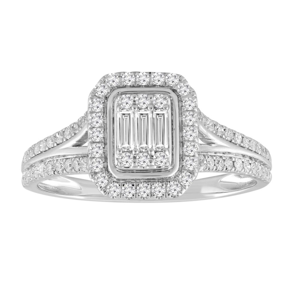 Cluster Ring with 0.5ct Diamonds In 9K White Gold - Crown Family Jewellers