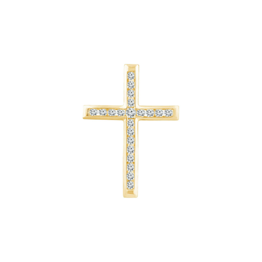 9k Gold Diamond Cross TDW 0.25ct