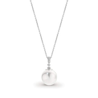 Sterling Silver South Sea Pearl & 0.02ct TW Diamond Pendant