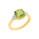 9k Yellow Gold Peridot & 0.18ct TW Diamond Dress Ring