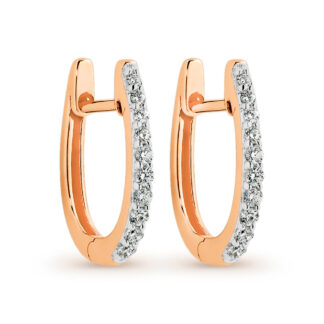 Huggie Earrings with 0.15ct Diamonds in 9k Rose Gold