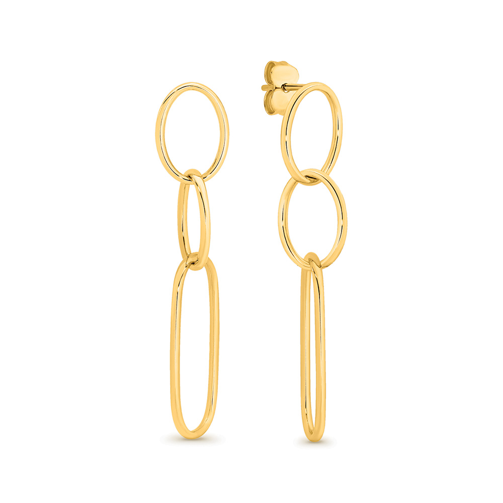 9k Yellow Gold Paperclip Drop Earrings - Crown Family Jewellers