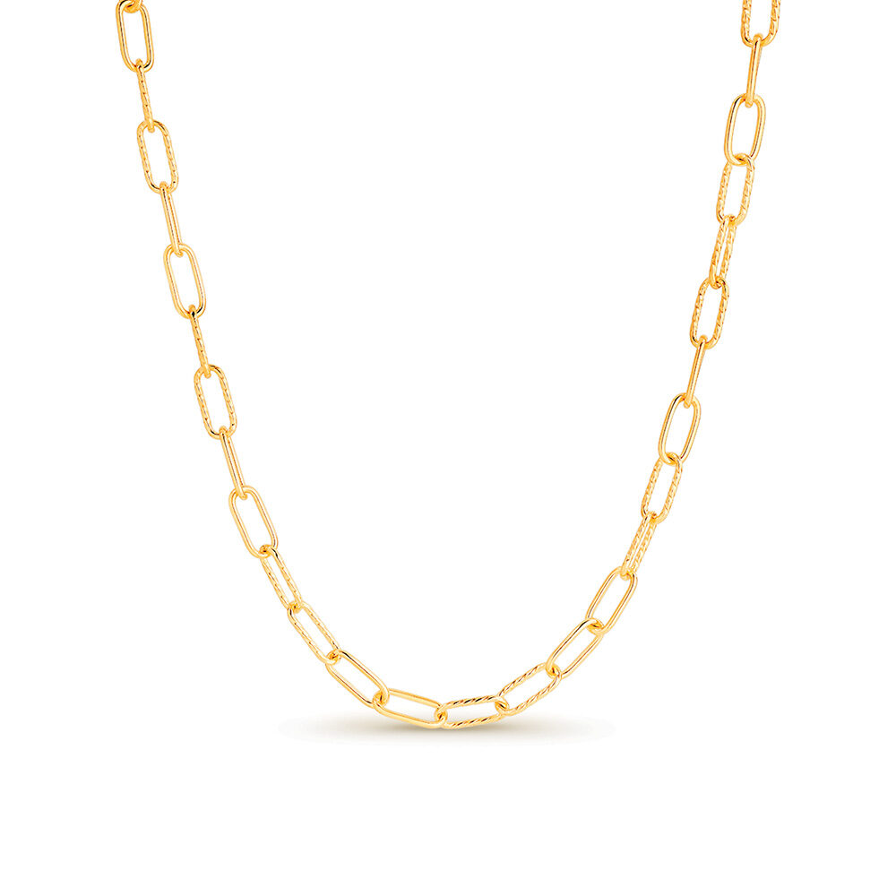 9k Yellow Gold Paperclip Chain 45cm