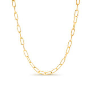 9k Yellow Gold Paperclip Chain 45cm