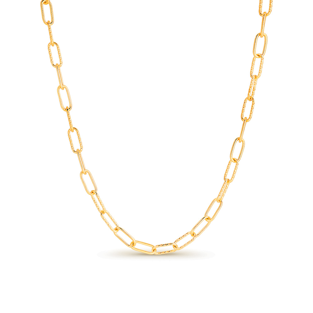 9k Yellow Gold Paperclip Chain 45cm - Crown Family Jewellers